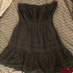 Dark gray strapless dress